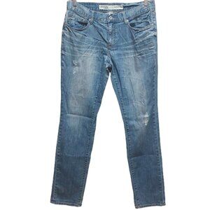 Charlotte Russe Womens Size 10 Slouchy Slim Medium Wash Denim Jeans Distressed